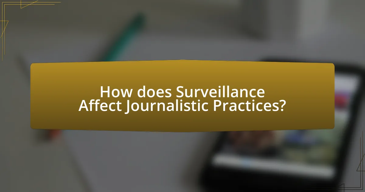 How does Surveillance Affect Journalistic Practices?