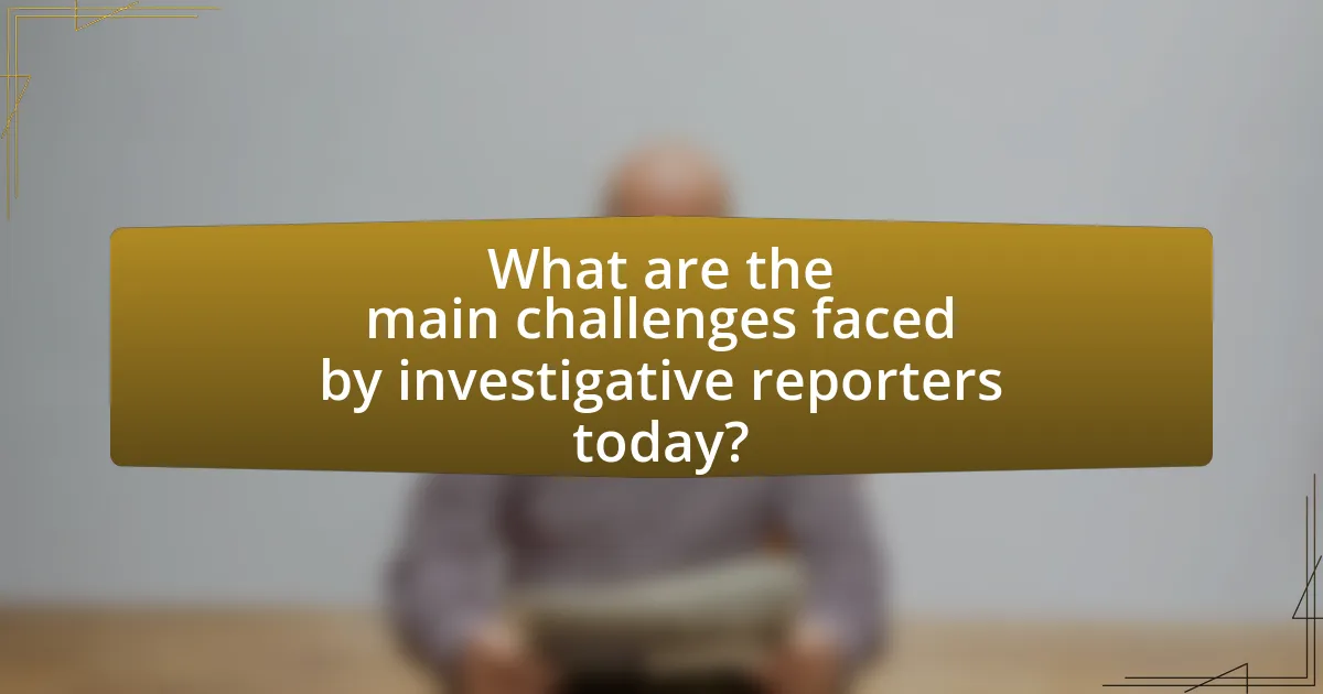 What are the main challenges faced by investigative reporters today?